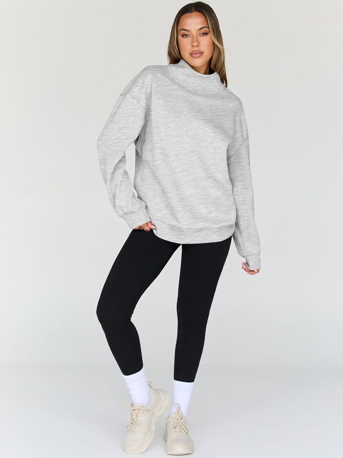Womens Oversized Sweatshirts Turtleneck Pullover Long Sleeve Hoodies Tops Fall Fashion Outfits 2025 Clothes