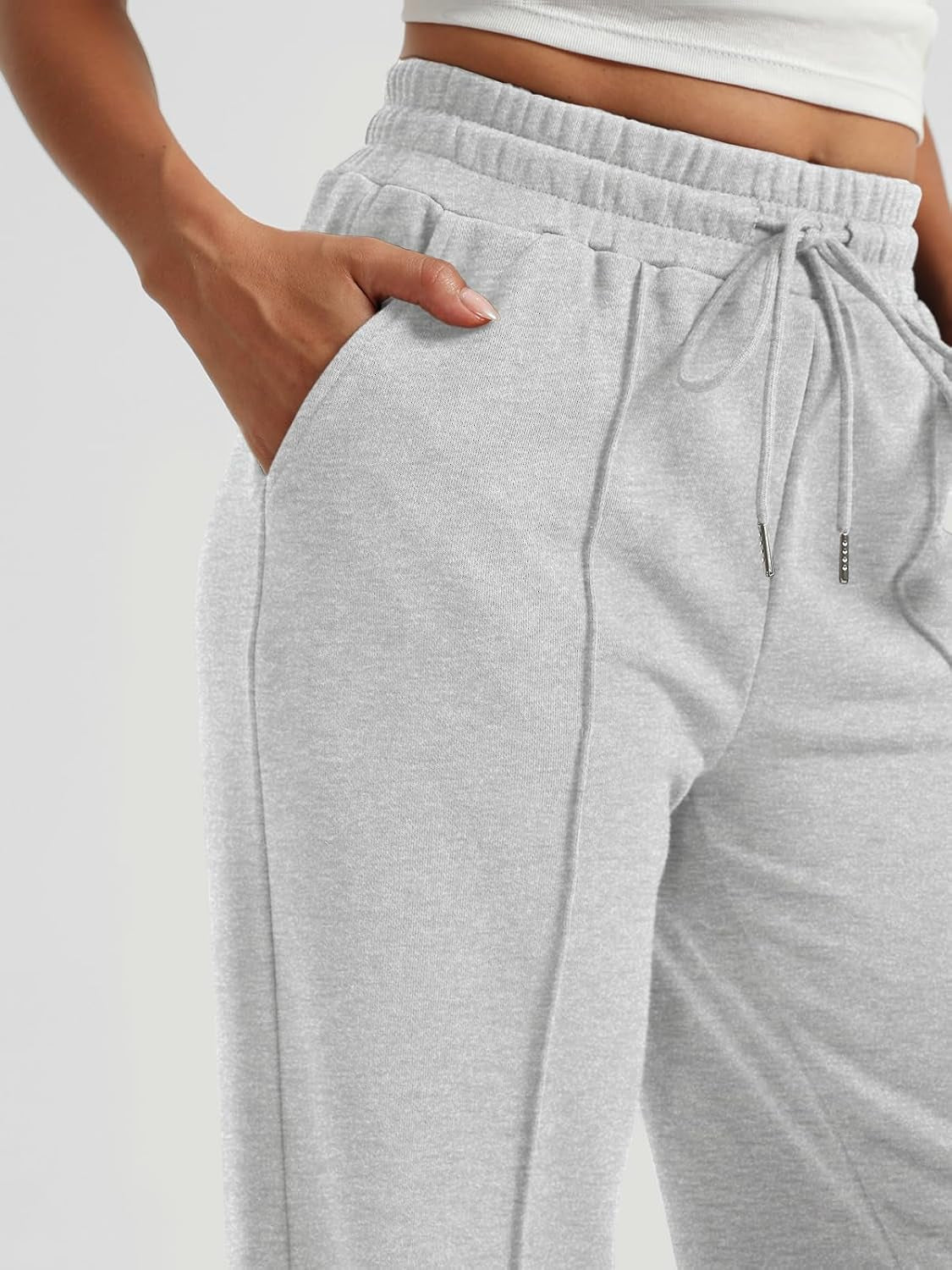 Womens Wide Leg Sweatpants High Waisted Baggy Pants Drawstring Athletic Joggers