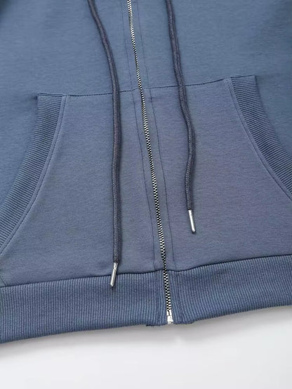 RARA Women'S Hooded Zip up Cropped Jacket and Drawstring Flared Pants Set Cozy and Stylish for Daily and Sporty Looks