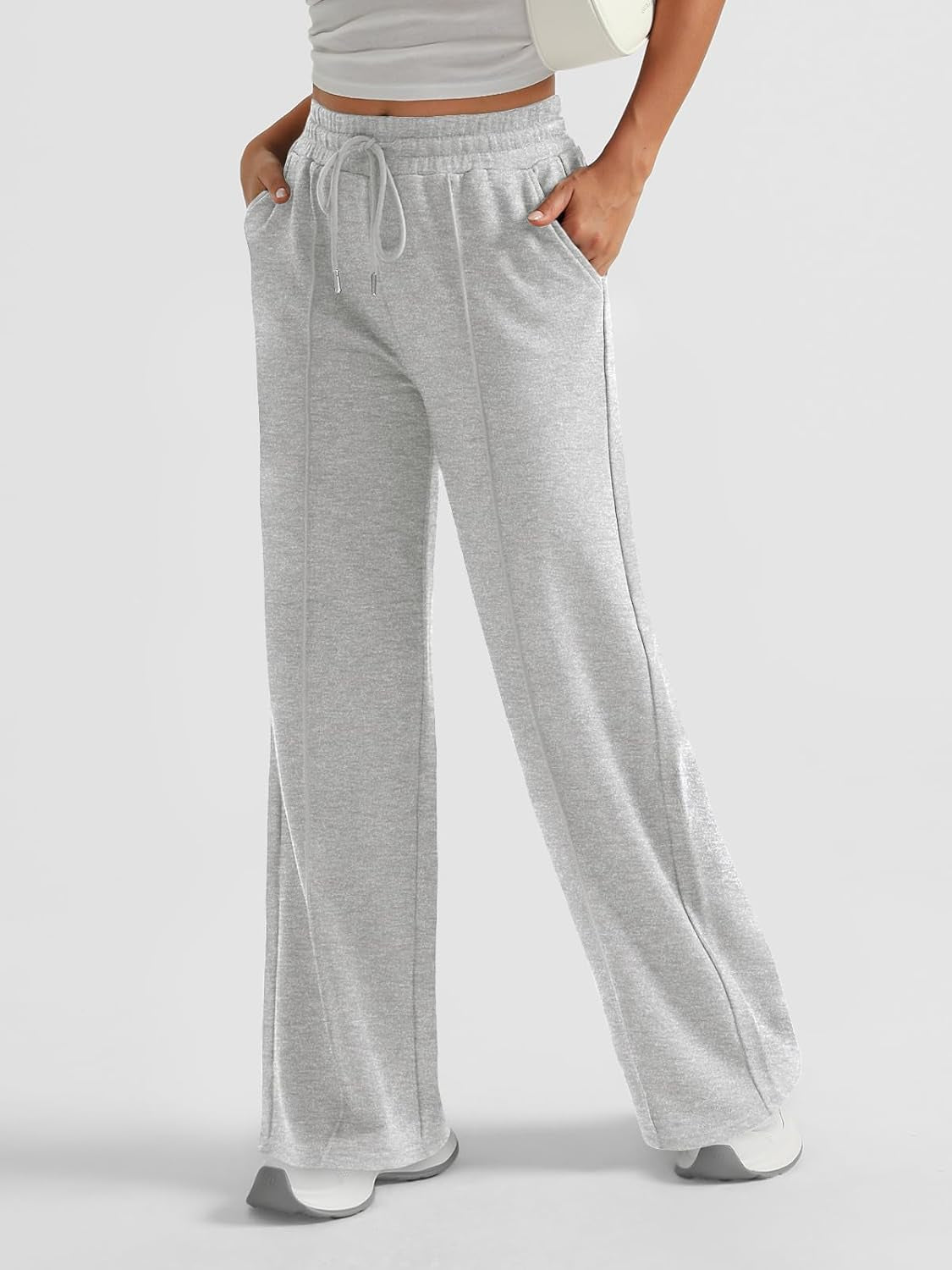 Womens Wide Leg Sweatpants High Waisted Baggy Pants Drawstring Athletic Joggers