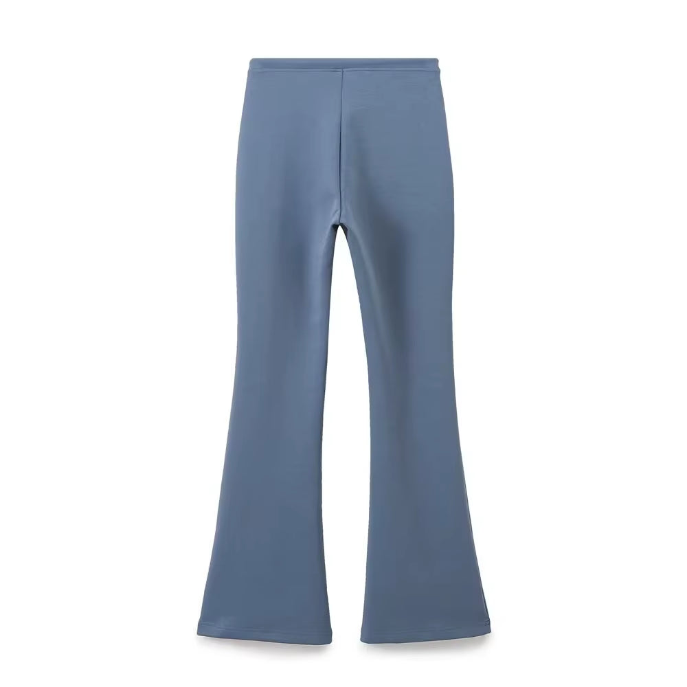 RARA Women'S Hooded Zip up Cropped Jacket and Drawstring Flared Pants Set Cozy and Stylish for Daily and Sporty Looks