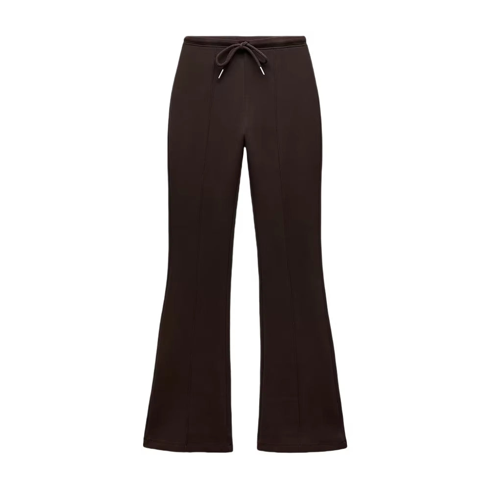 RARA Women'S Hooded Zip up Cropped Jacket and Drawstring Flared Pants Set Cozy and Stylish for Daily and Sporty Looks