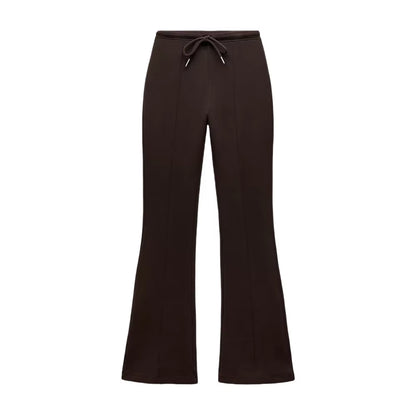 RARA Women'S Hooded Zip up Cropped Jacket and Drawstring Flared Pants Set Cozy and Stylish for Daily and Sporty Looks